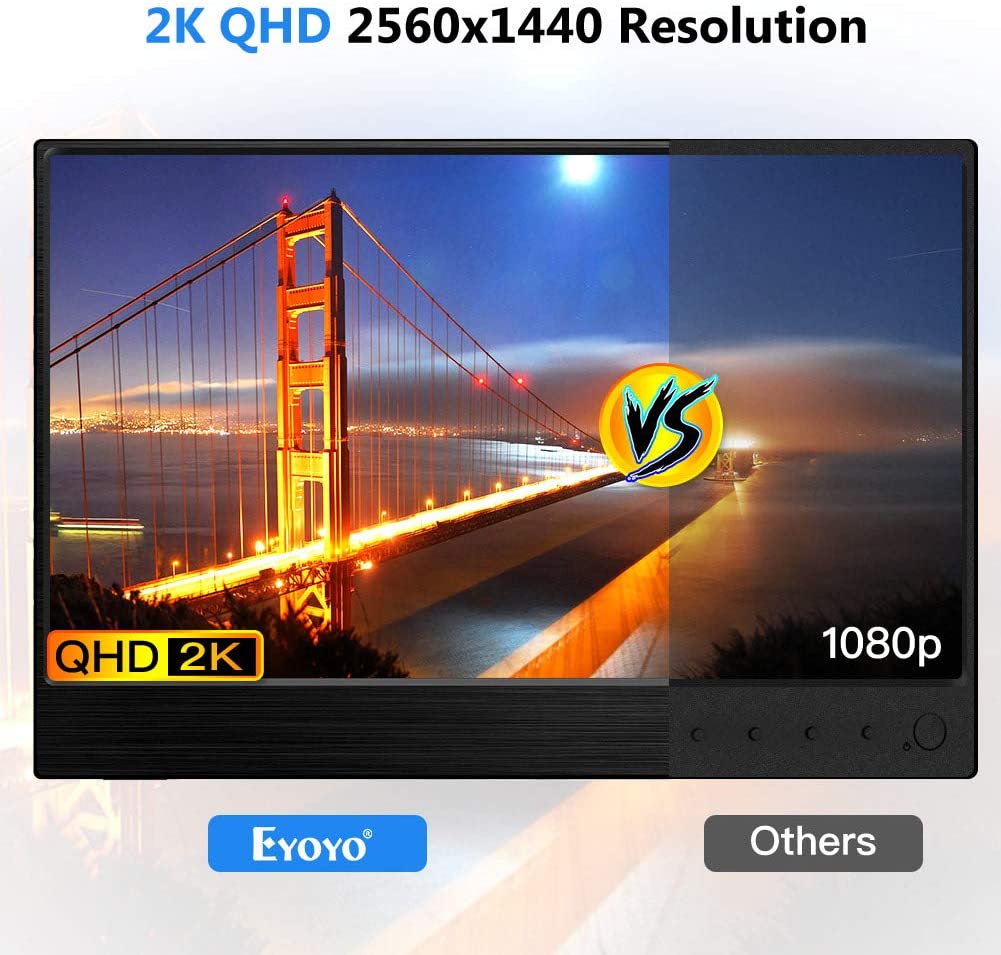 Small Portable Monitor Eyoyo USB C Monitor 12 5 Inch IPS LCD Monitor