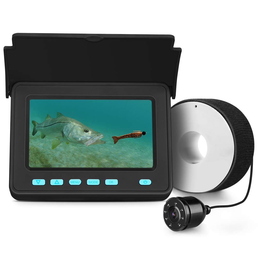 Underwater Camera 20M Waterproof Camera Color Video Night Vision Fish Finder DC12V 1000TVL HD Underwater Camera with 12 LED Lights 