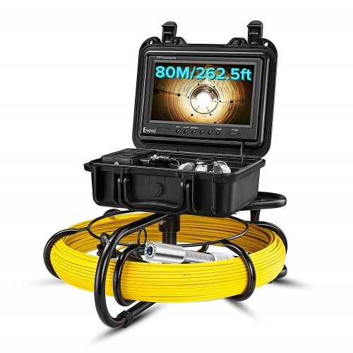 Eyoyo WF92 Pipe Pipeline Inspection Camera 20M/65ft Drain Sewer Industrial  Endoscope Video Plumbing System with 7 Inch LCD Monitor 1000TVL DVR Record